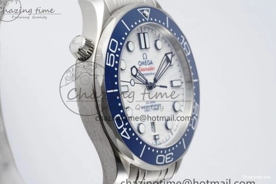 0428 Thermal Seamaster Diver 300M ZF 1:1 Best Edition Blue Ceramic White Dial on SS Bracelet A 7733